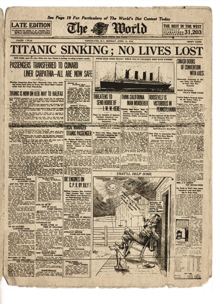 Titanic; Vancouver; 1912